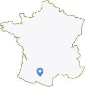 Carte de France localisation Arize Constructions Bois